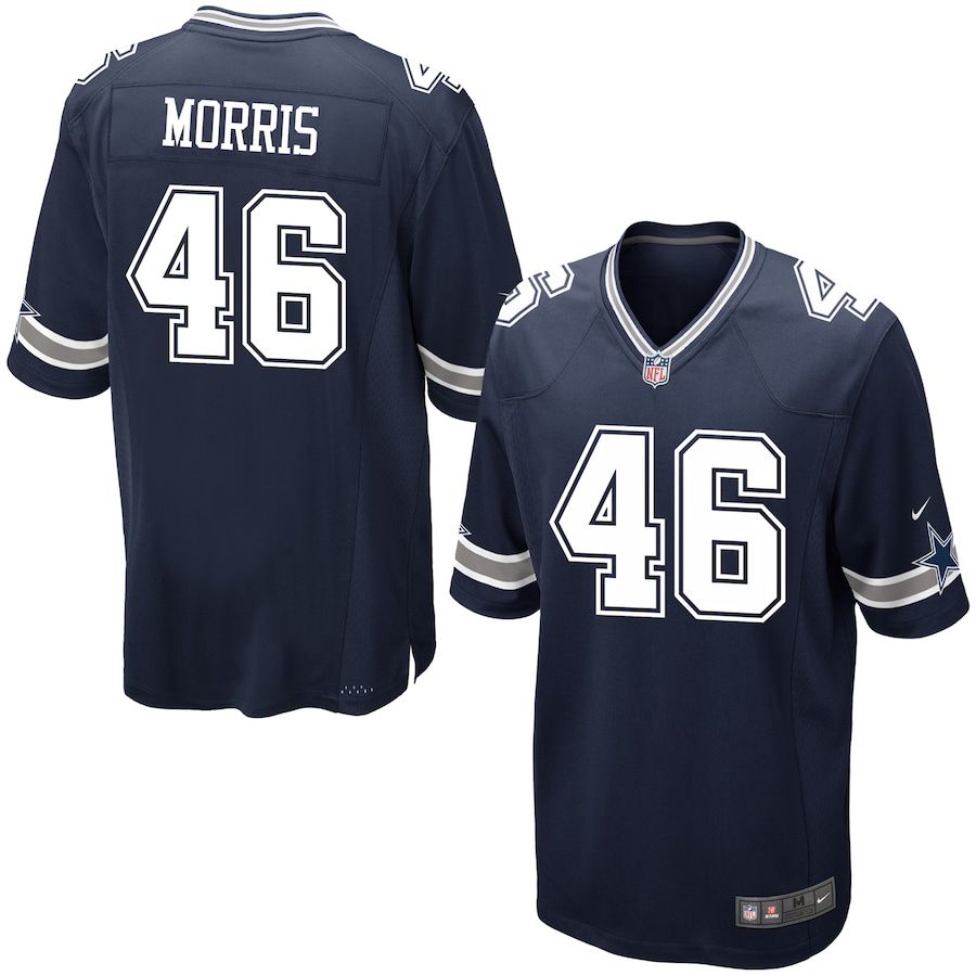 Men Dallas Cowboys #46 Alfred Morris Nike Navy Game NFL Jersey